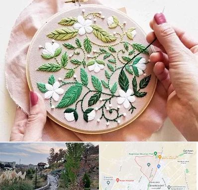 کلاس گلدوزی در باغستان کرج
