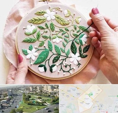 کلاس گلدوزی در کمال شهر کرج