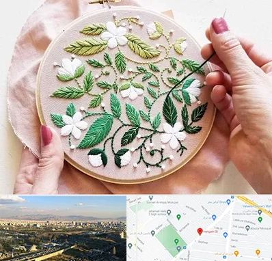 کلاس گلدوزی در هنگام 