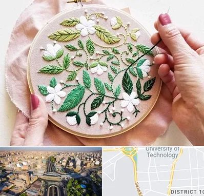 کلاس گلدوزی در استاد معین 