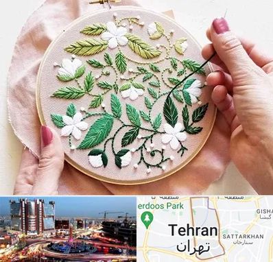 کلاس گلدوزی در صادقیه 