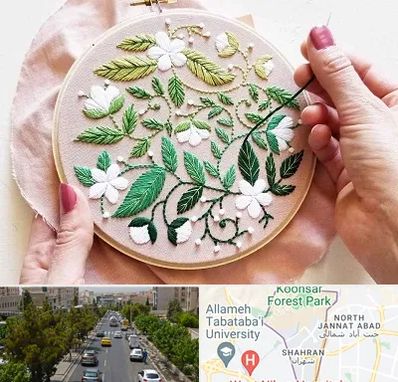 کلاس گلدوزی در شهران 