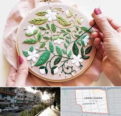 کلاس گلدوزی در خیابان جمالزاده