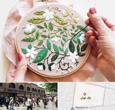 کلاس گلدوزی در بازار تهران