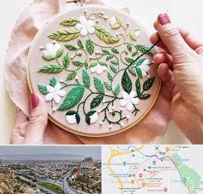 کلاس گلدوزی در معالی آباد شیراز