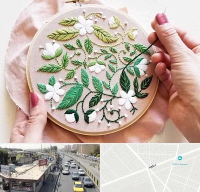 کلاس گلدوزی در خیابان دماوند