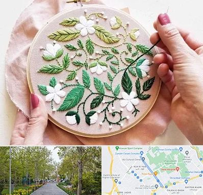 کلاس گلدوزی در قدوسی غربی شیراز