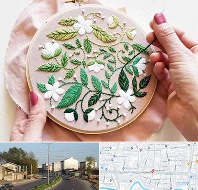 کلاس گلدوزی در ضیابری رشت