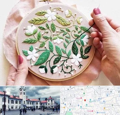 کلاس گلدوزی در میدان شهرداری رشت