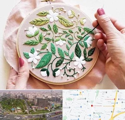 کلاس گلدوزی در آیت الله کاشانی 