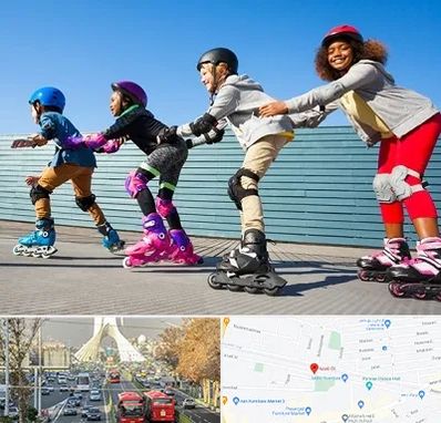 کلاس اسکیت در خیابان آزادی 