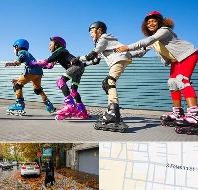 کلاس اسکیت در خیابان فلسطین