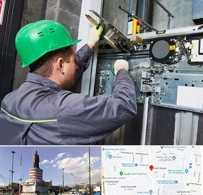 سرویس کار آسانسور در کارگر جنوبی 