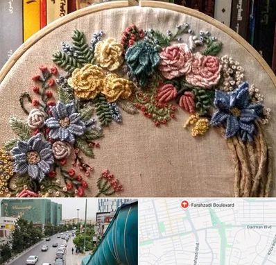 کلاس گلدوزی برزیلی در بلوار فرحزادی