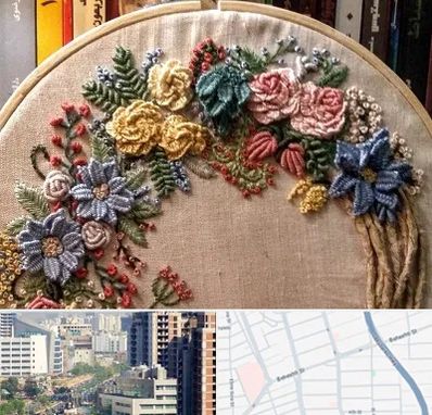 کلاس گلدوزی برزیلی در خیابان بهشتی