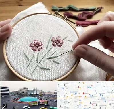 کلاس گلدوزی با دست در میدان انقلاب 