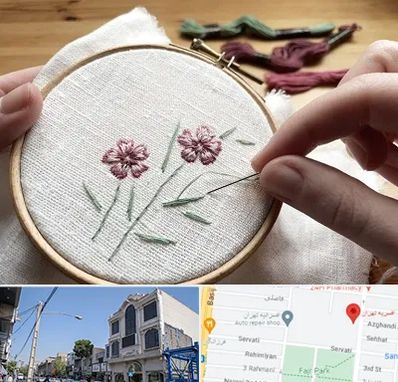 کلاس گلدوزی با دست در افسریه 