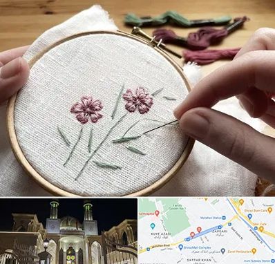 کلاس گلدوزی با دست در زرگری شیراز