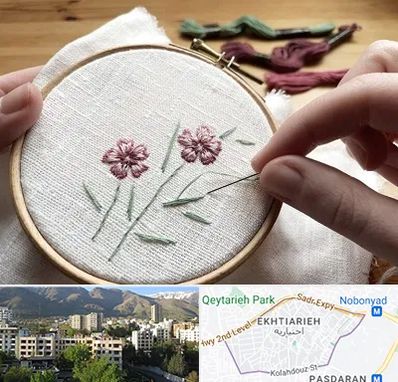 کلاس گلدوزی با دست در اختیاریه 