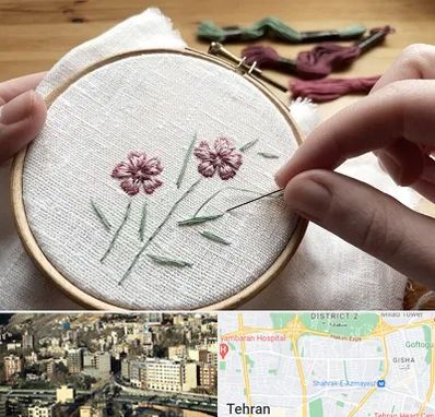 کلاس گلدوزی با دست در مرزداران 