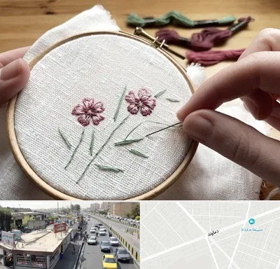 کلاس گلدوزی با دست در خیابان دماوند