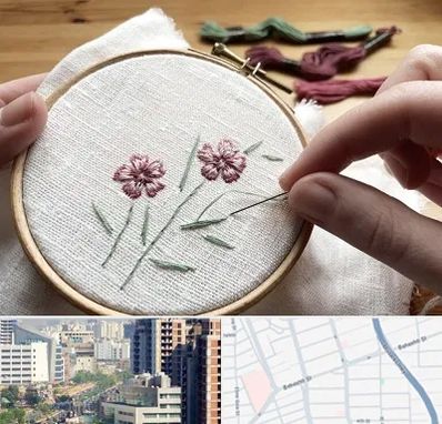 کلاس گلدوزی با دست در خیابان بهشتی