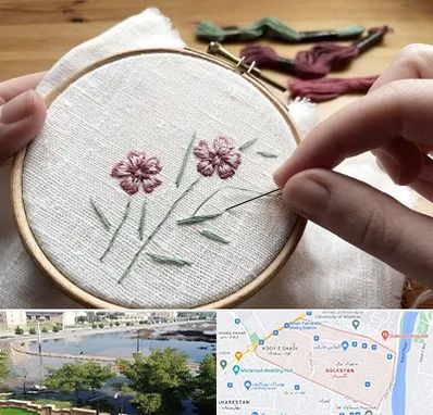 کلاس گلدوزی با دست در گلستان اهواز