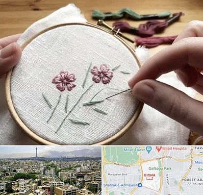 کلاس گلدوزی با دست در گیشا 