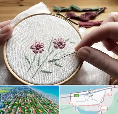 کلاس گلدوزی با دست در نور