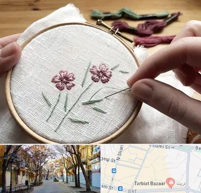 کلاس گلدوزی با دست در تربیت تبریز