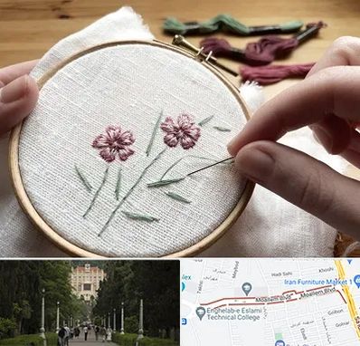 کلاس گلدوزی با دست در بلوار معلم رشت 