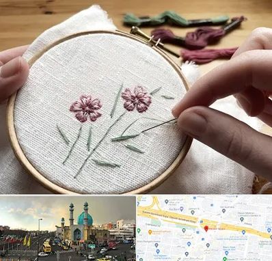 کلاس گلدوزی با دست در رسالت 