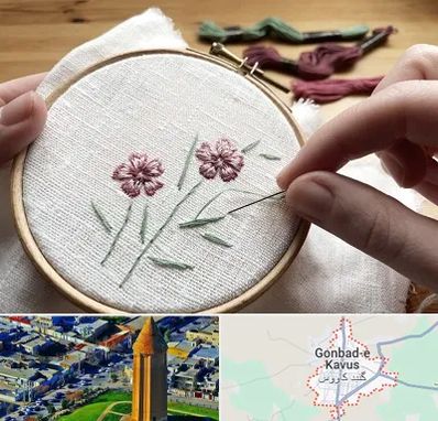 کلاس گلدوزی با دست در گنبد کاووس