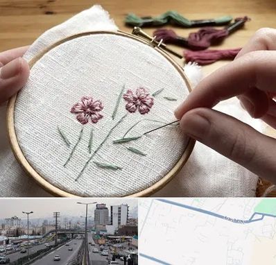 کلاس گلدوزی با دست در بلوار ارتش