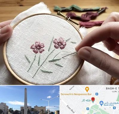 کلاس گلدوزی با دست در فلکه گاز شیراز