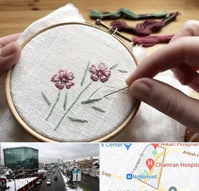 کلاس گلدوزی با دست در اقدسیه 