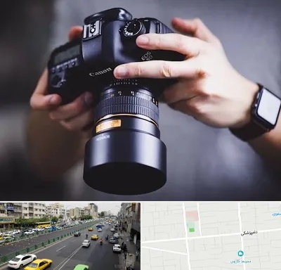 کلاس عکاسی در خیابان دامپزشکی