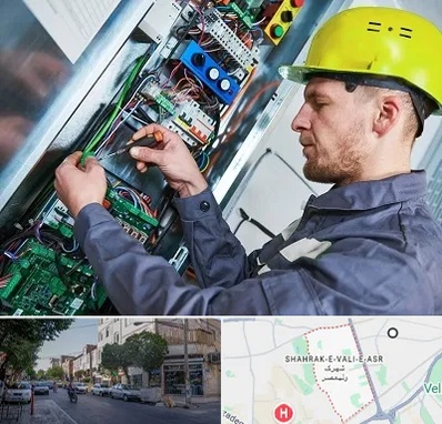 تعمیر برد آسانسور در شهرک ولیعصر