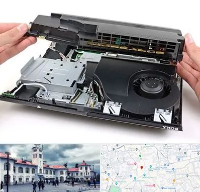 تعمیرات پلی استیشن در میدان شهرداری رشت