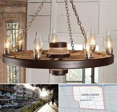 فروشگاه لوستر در خیابان جمالزاده