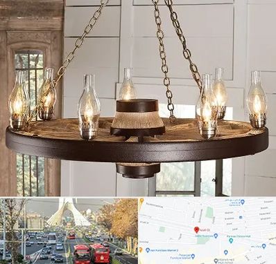 فروشگاه لوستر در خیابان آزادی 