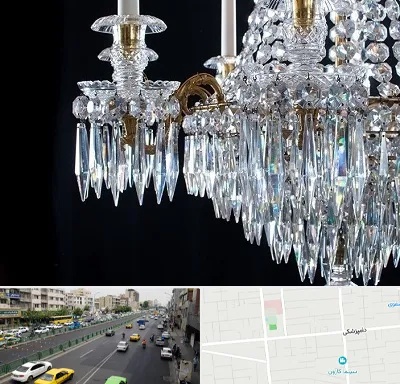 لوستر فروشی در خیابان دامپزشکی