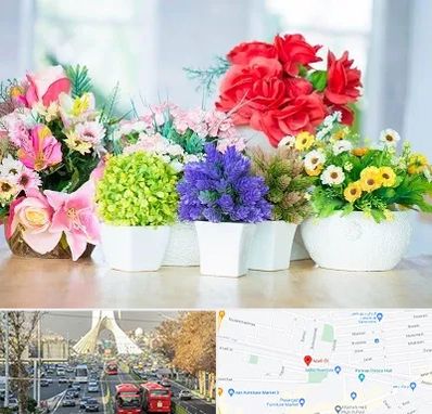 گل مصنوعی در خیابان آزادی 