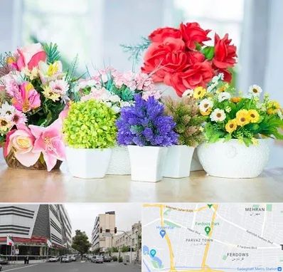 گل مصنوعی در بلوار فردوس 