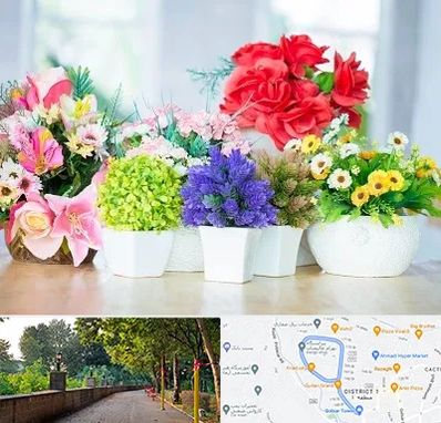 گل مصنوعی در فلکه گاز رشت