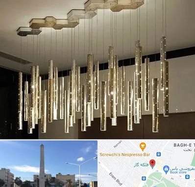 لوستر مدرن در فلکه گاز شیراز