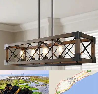 لوستر چوبی در بندرلنگه