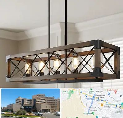 لوستر چوبی در صیاد شیرازی مشهد