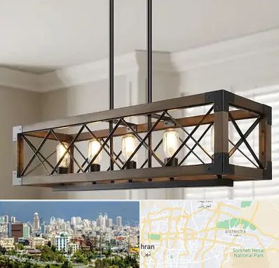 لوستر چوبی در شرق تهران 