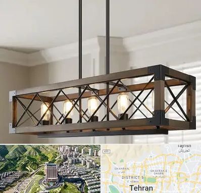 لوستر چوبی در شمال تهران 